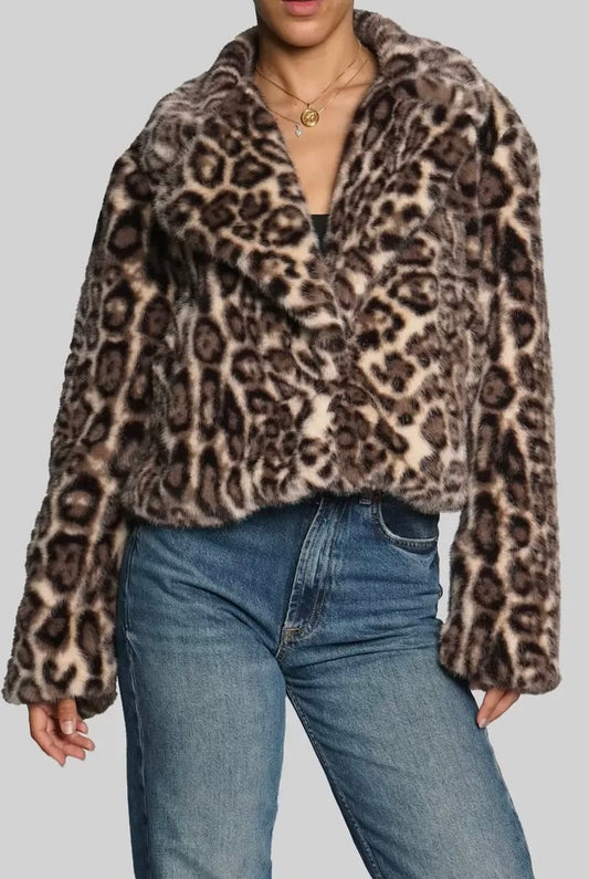 Leopard Faux Fur Jacket