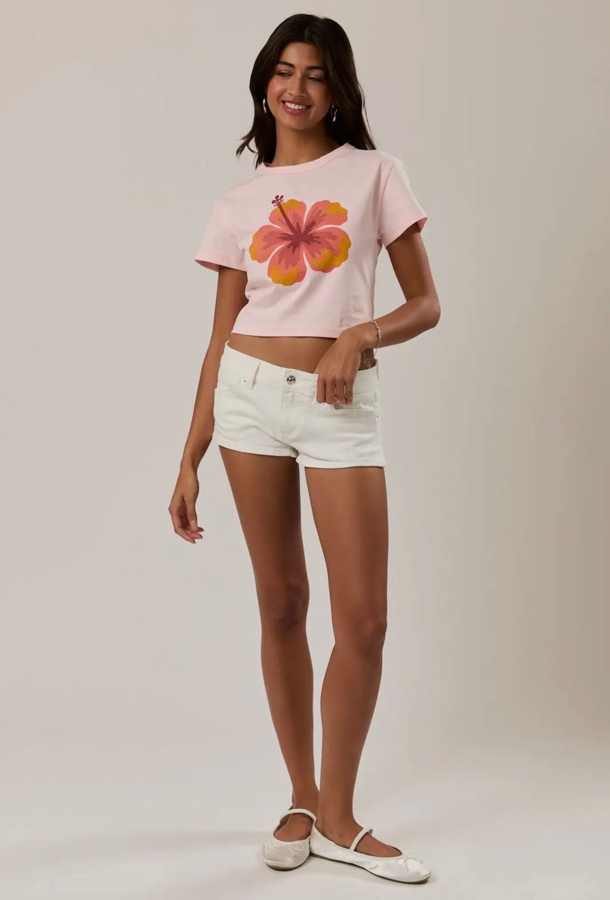 Hibiscus Short Sleeve Baby Tee