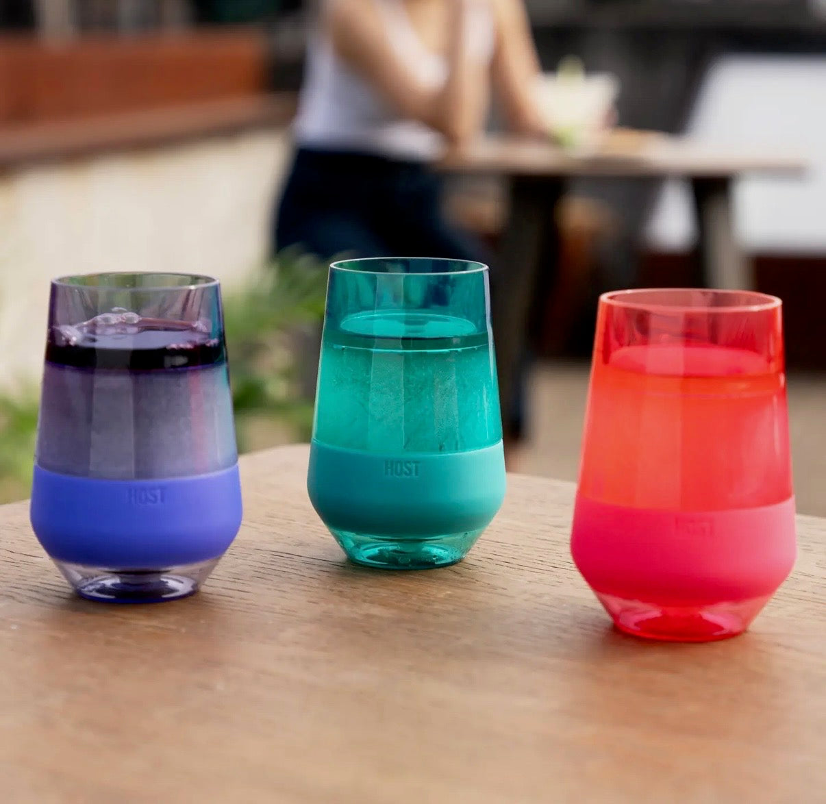 Wine Freeze Xl Cooling Cups in Asst Tinted Colors Set of 4