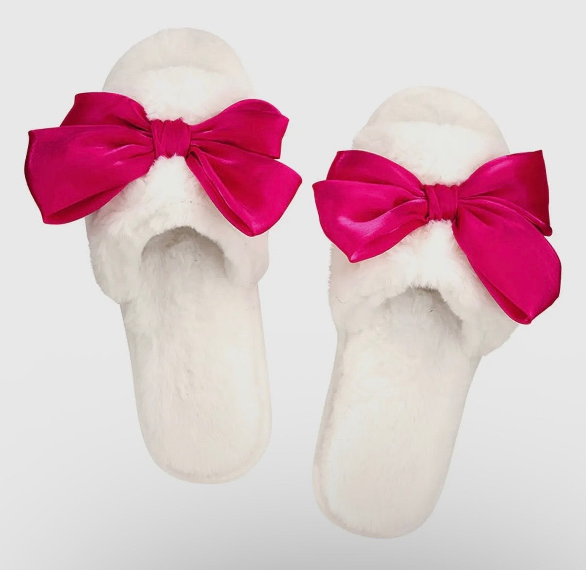 Hot Pink Bow Slippers