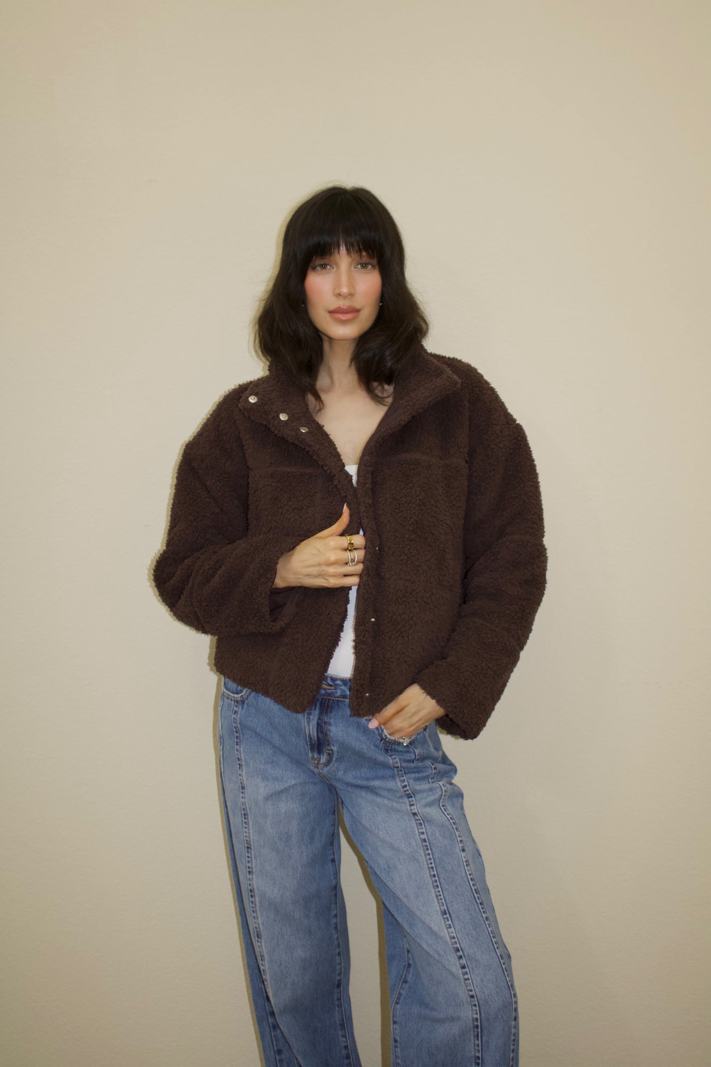 Barefoot Dreams Umber Button-Up Puffer Jacket