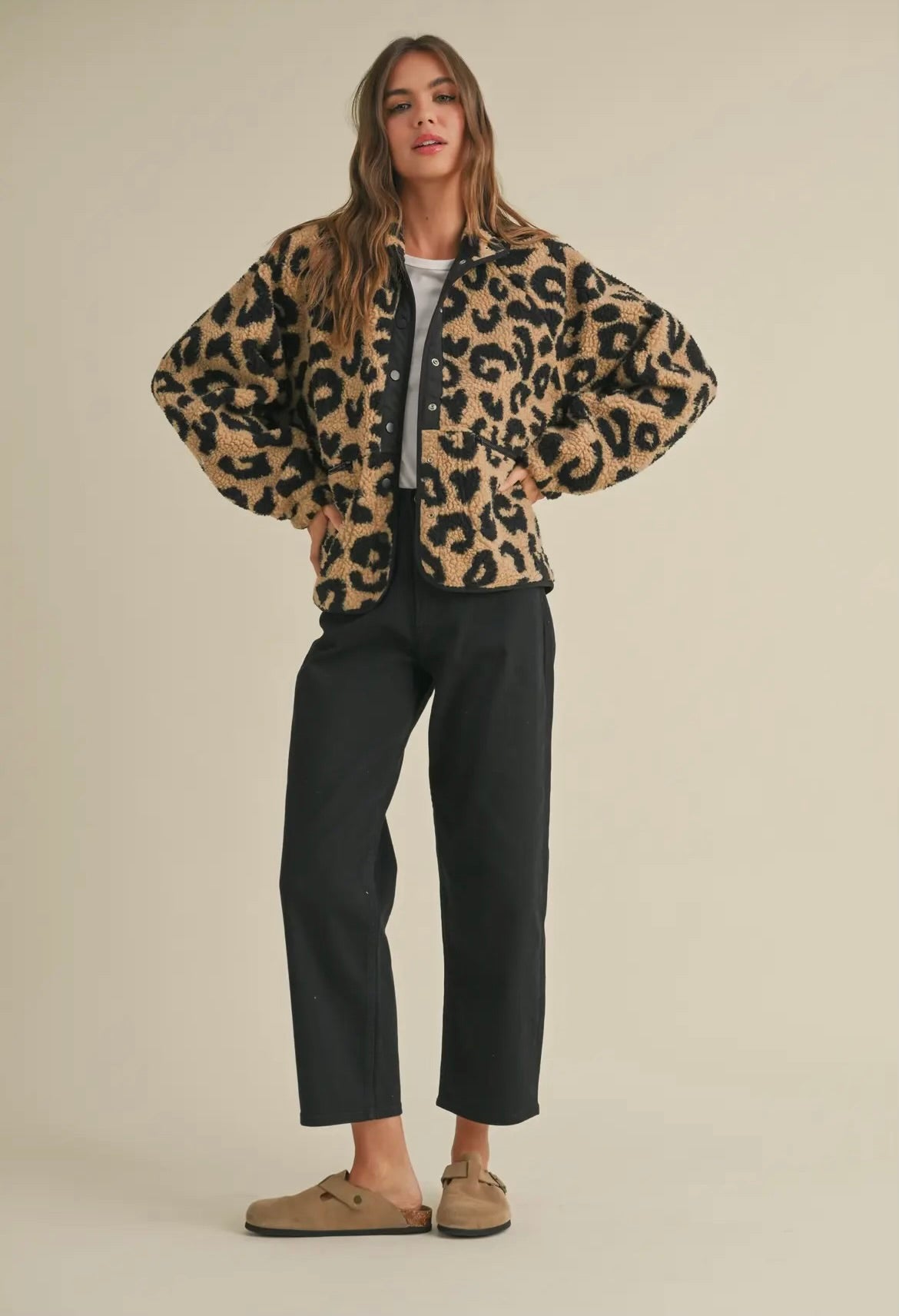 Leopard Sherpa Jacket