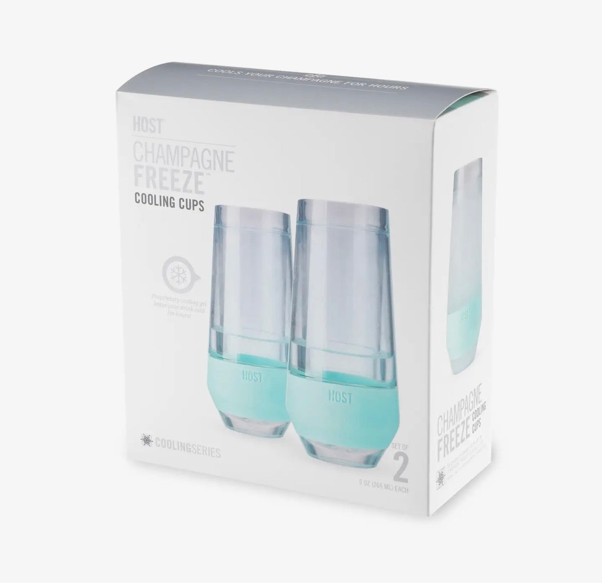 Champagne Freeze Cooling Cups in Sea foam Set of 2