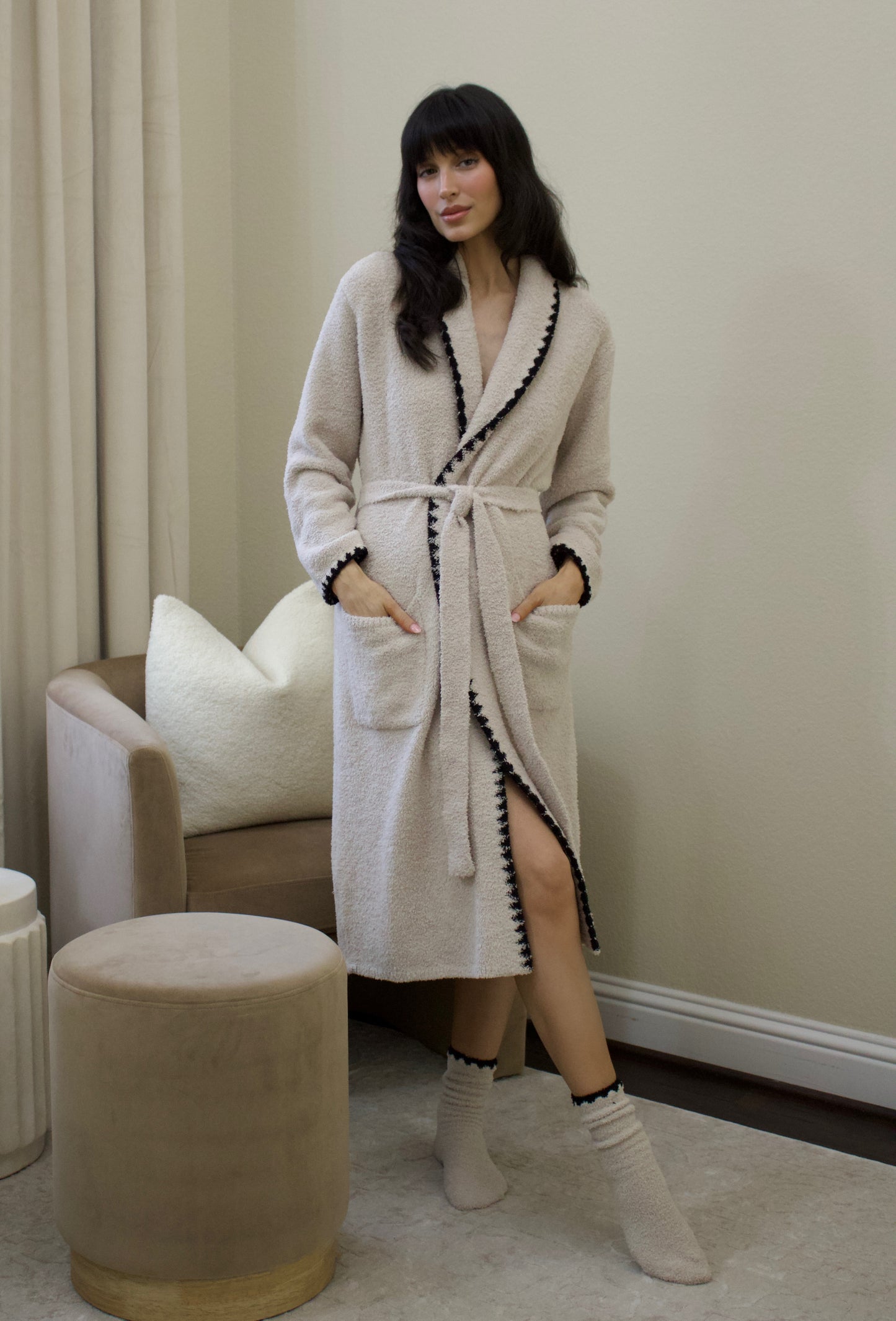Barefoot Dreams Cozy-Chic Stitched Blanket Robe