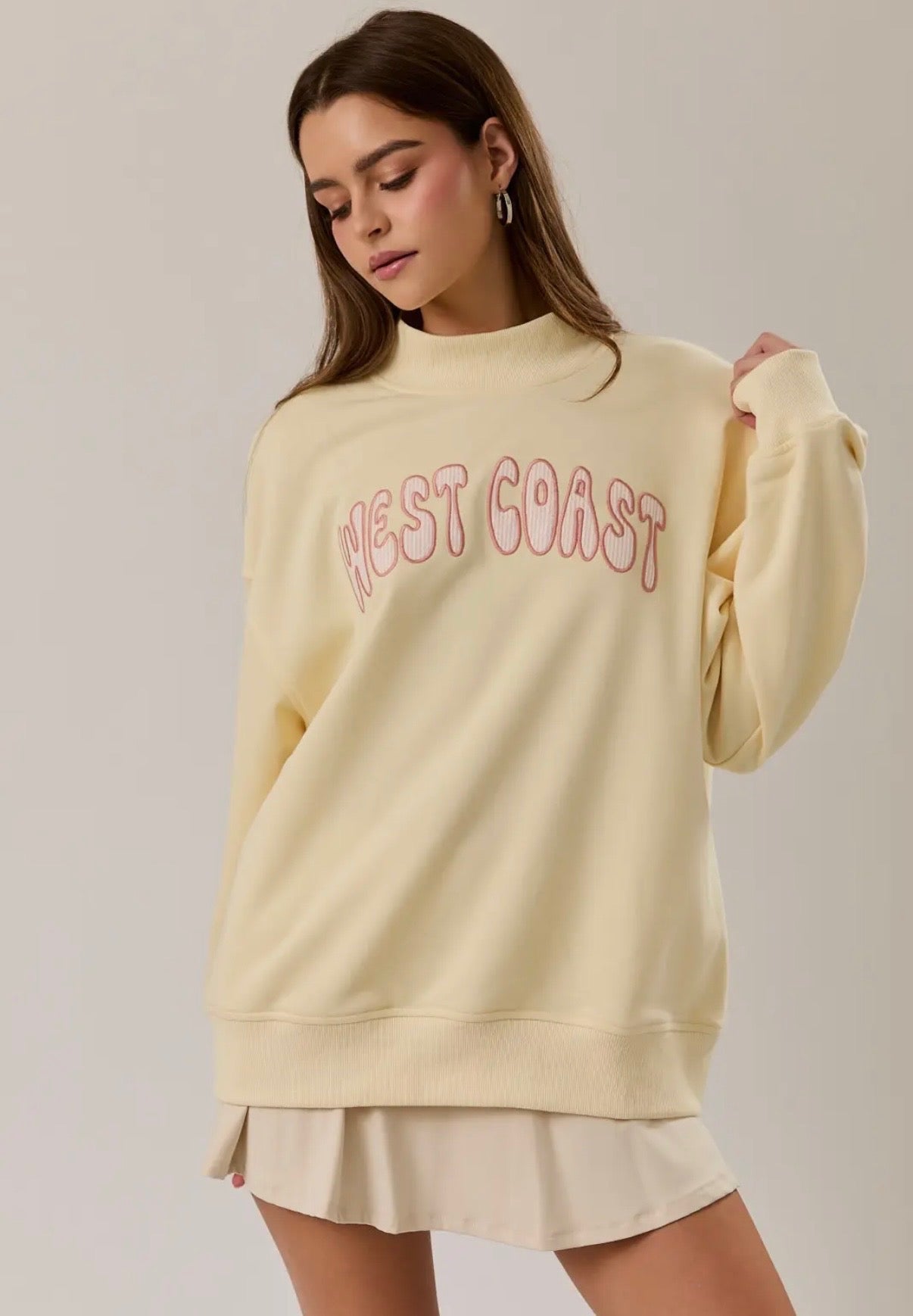 West Coast Mock Neck Crew Neck