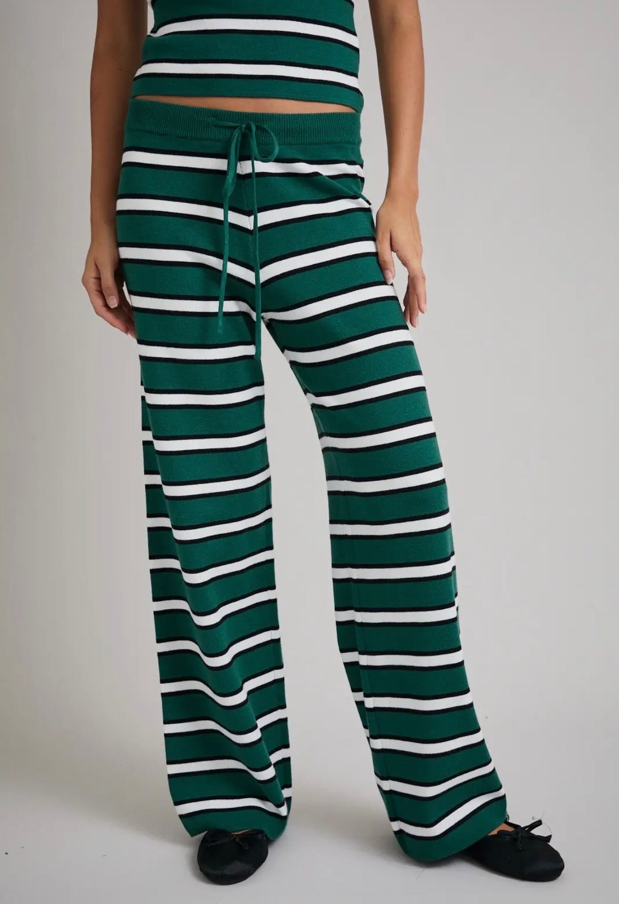 Strapless Striped Pant Set