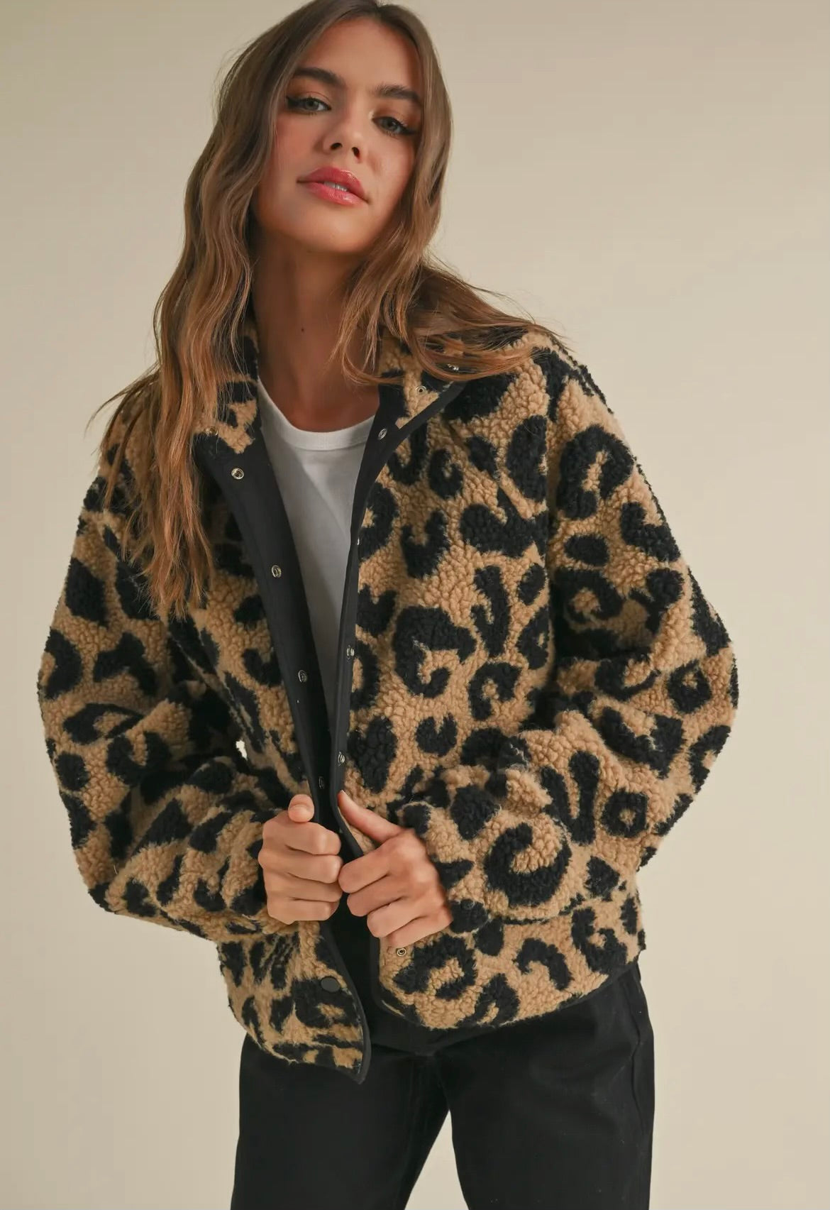 Leopard Sherpa Jacket