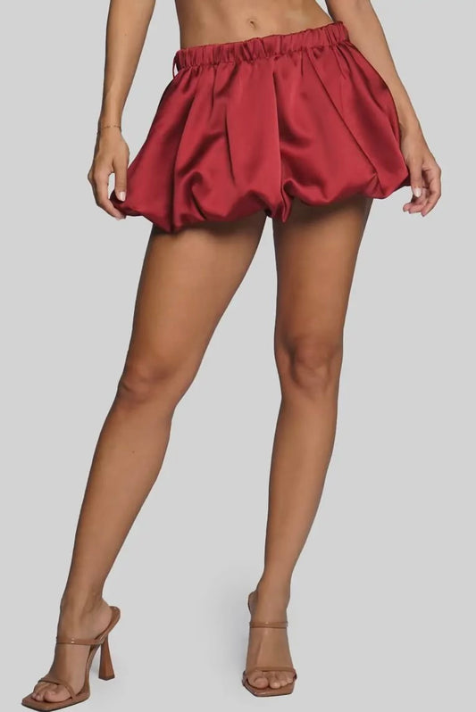 Satin Burgundy Mini Skirt