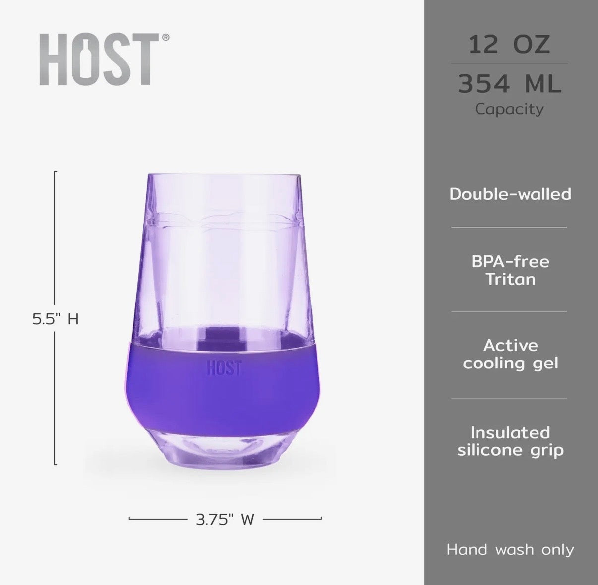 Wine Freeze Xl Cooling Cups in Asst Tinted Colors Set of 4
