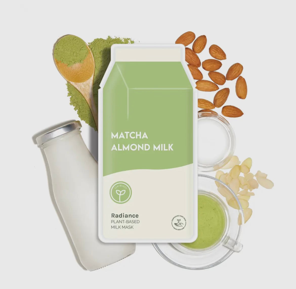 Matcha Almond Milk Radiance Plant Based Milk Sheet Mask