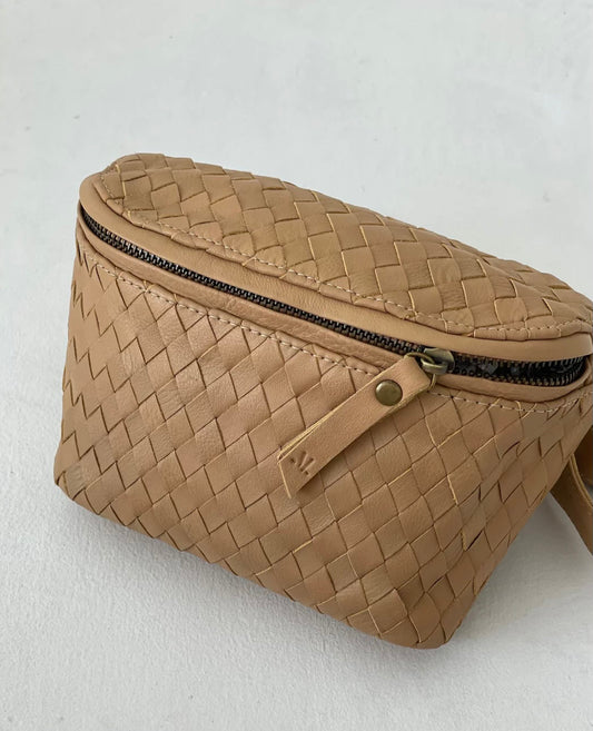 Mandrn Remy Sand Woven Crossbody Bag