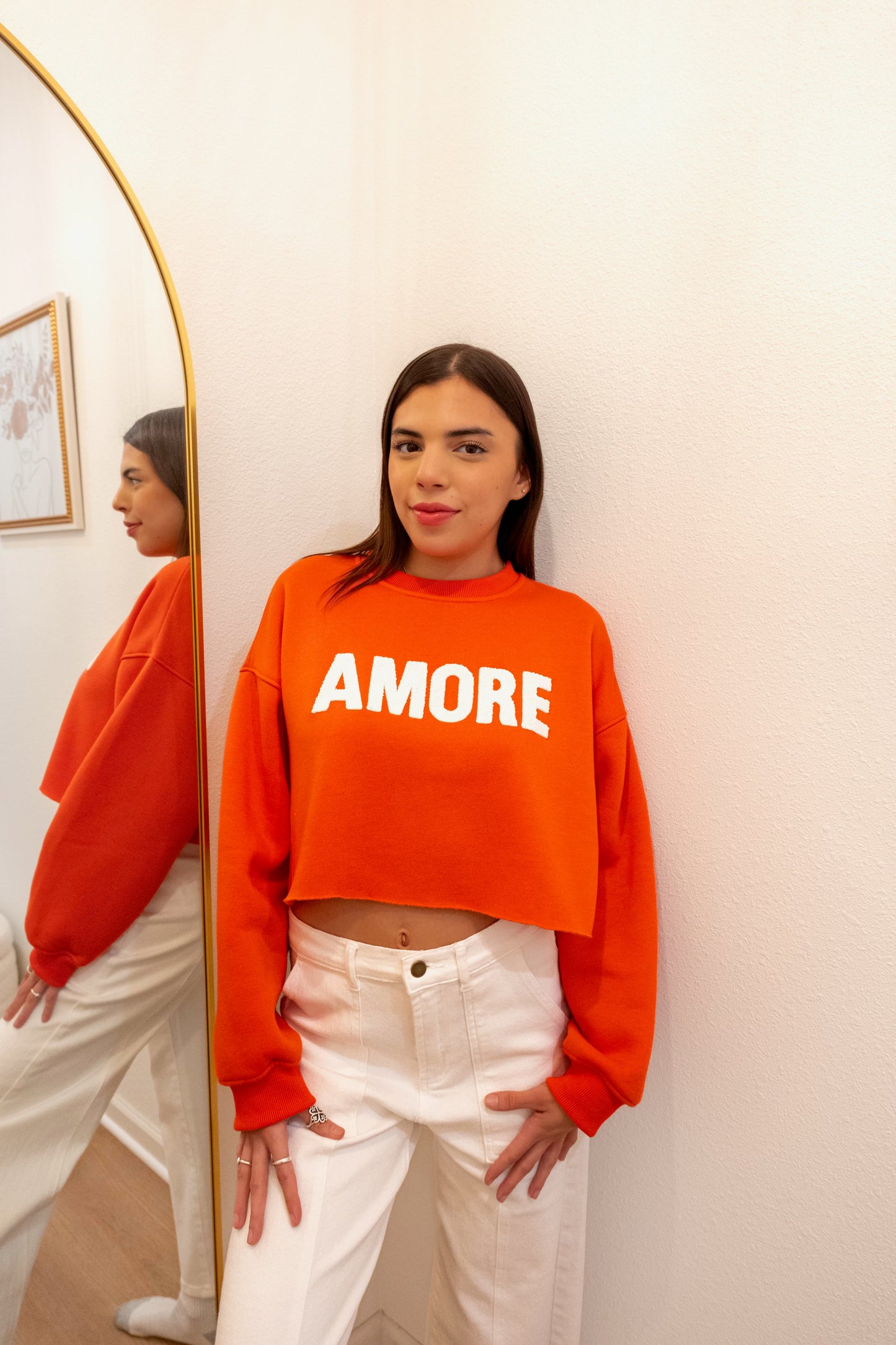 Red Amore Cropped Sweatshirt