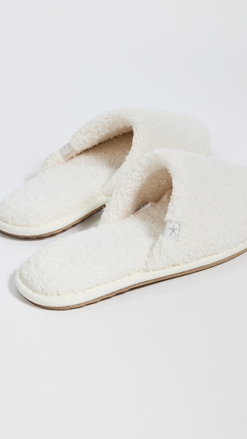 Barefoot Dreams CozyChic White Unisex Slippers