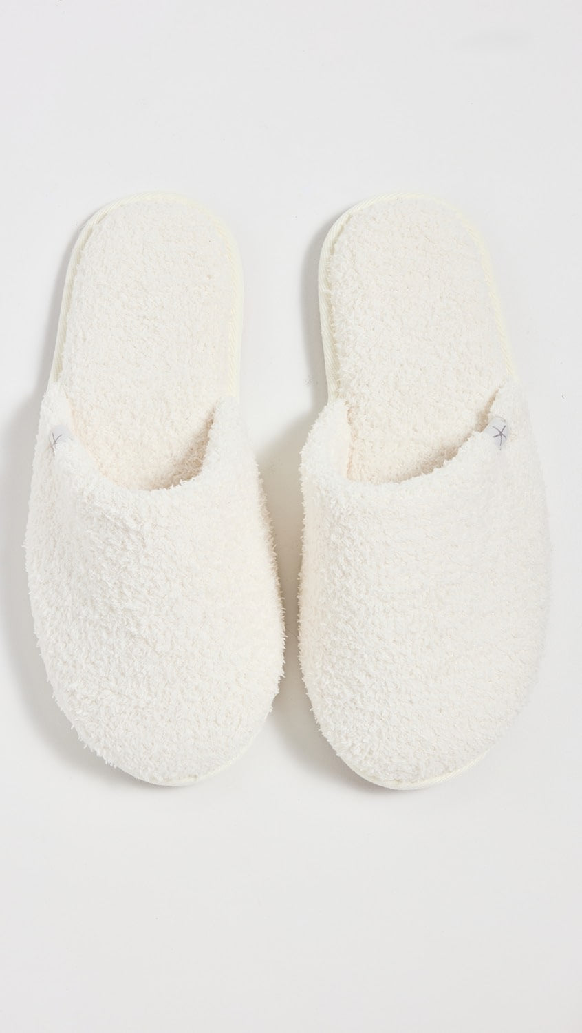 Barefoot Dreams CozyChic White Unisex Slippers