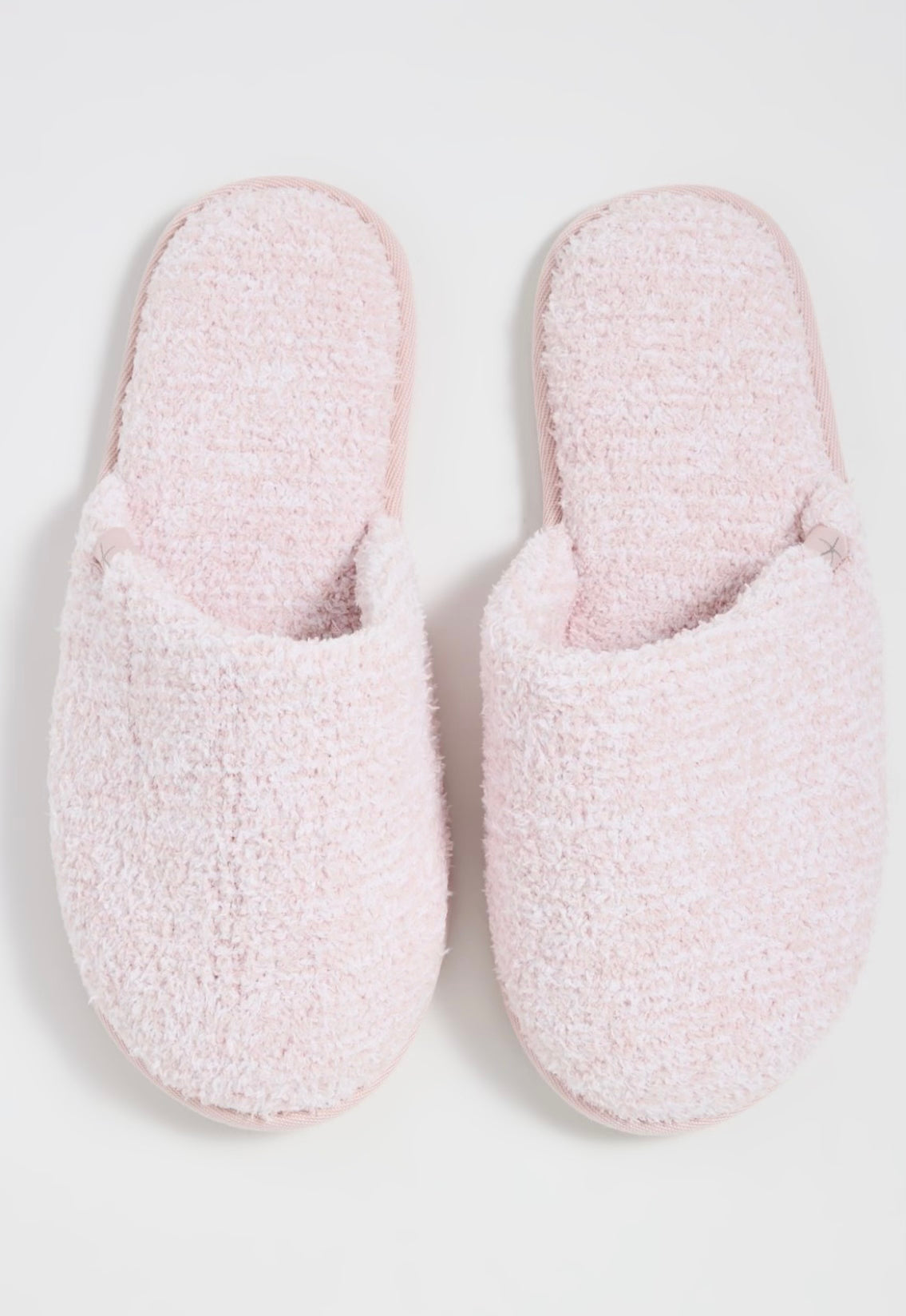 Barefoot Dreams CozyChic Heathered Dusty Rose/White Slippers