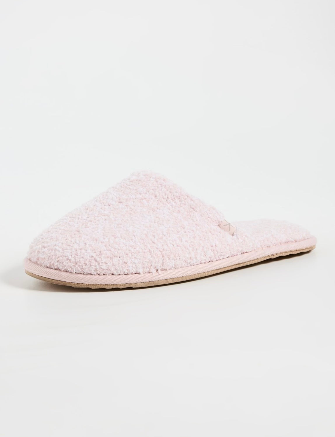 Barefoot Dreams CozyChic Heathered Dusty Rose/White Slippers