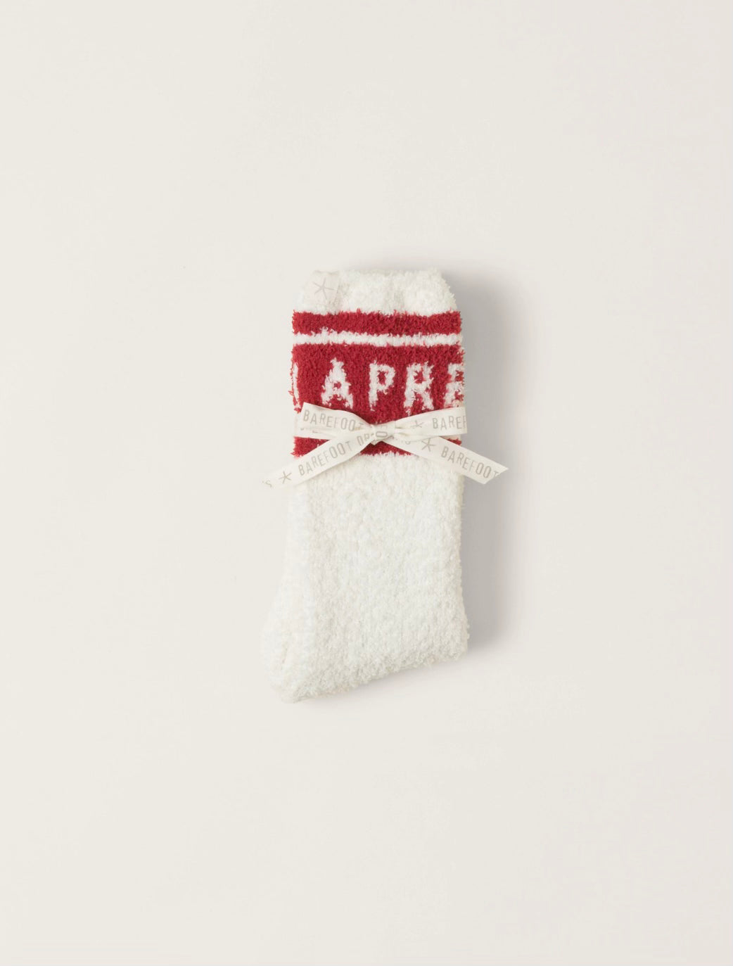 Barefoot Dreams Cream / Americana Red CozyChic Apres Ski Socks