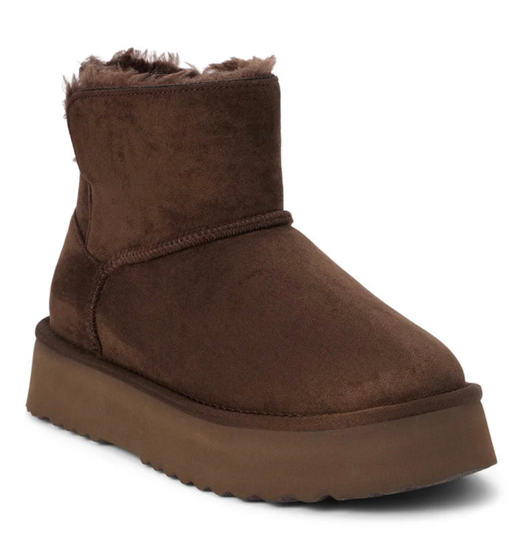 Brown Beach platform mini boot slippers