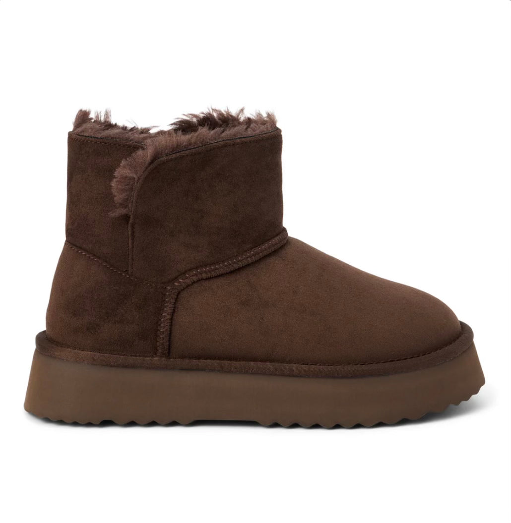 Brown Beach platform mini boot slippers