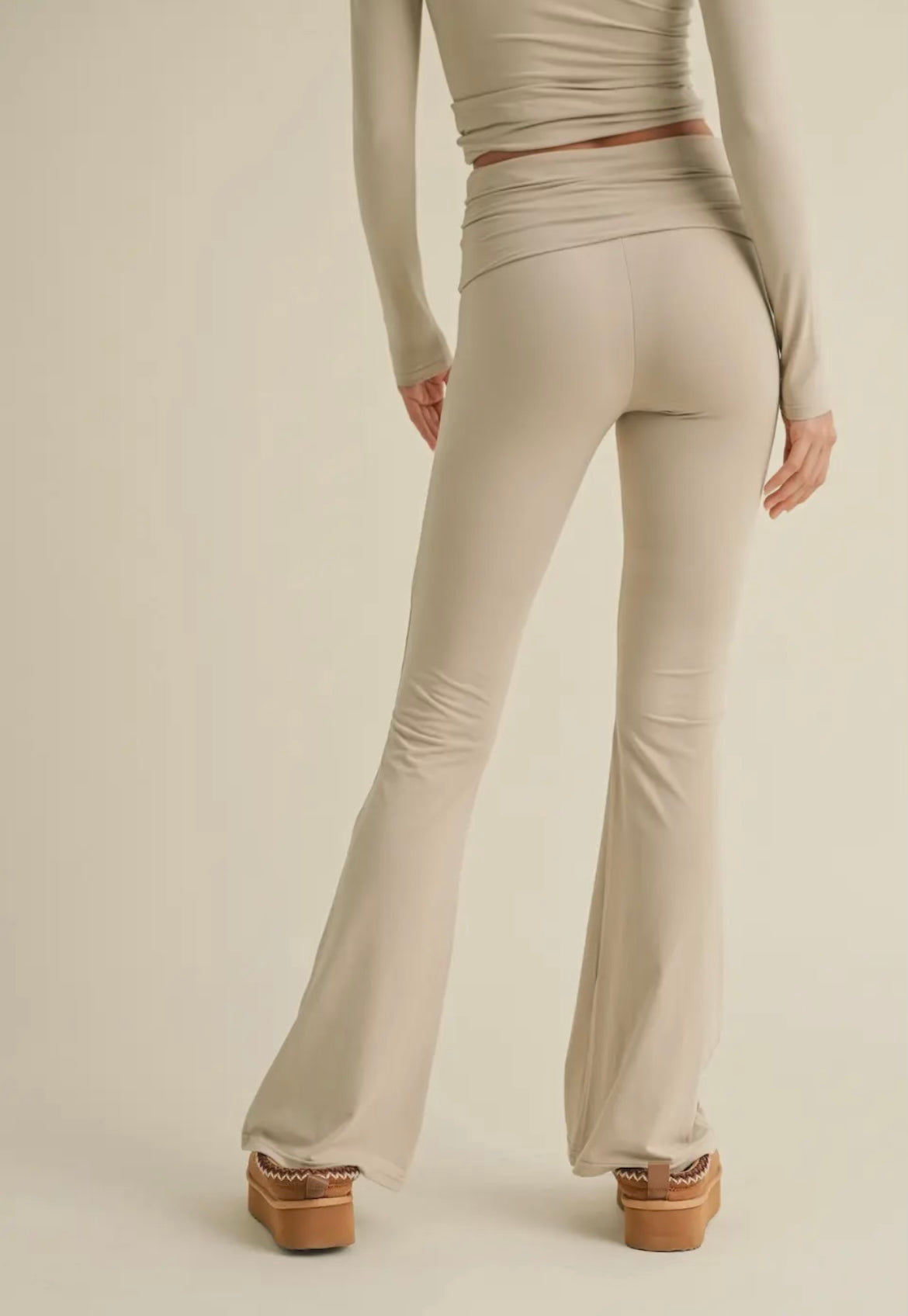 TAUPE BUTTER SOFT FOLDOVER LEGGINGS