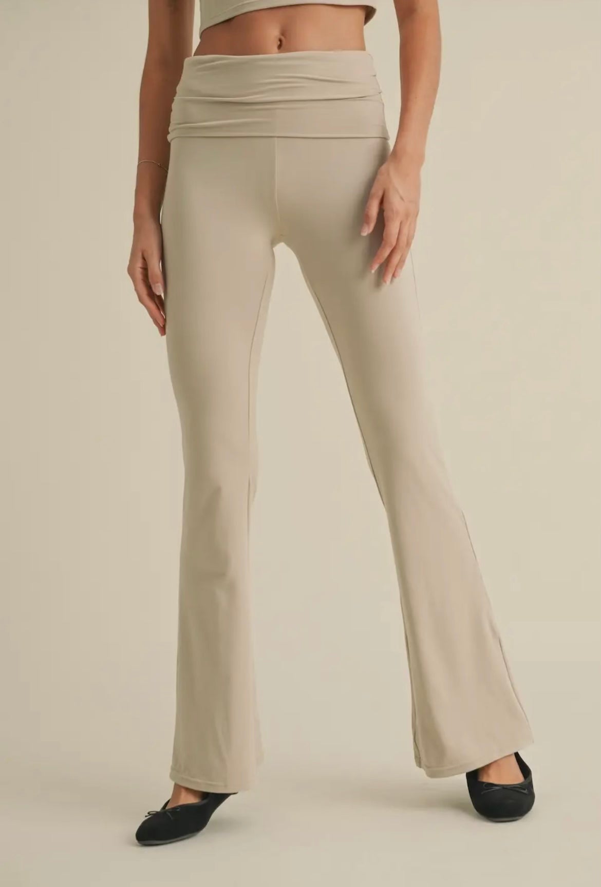 TAUPE BUTTER SOFT FOLDOVER LEGGINGS