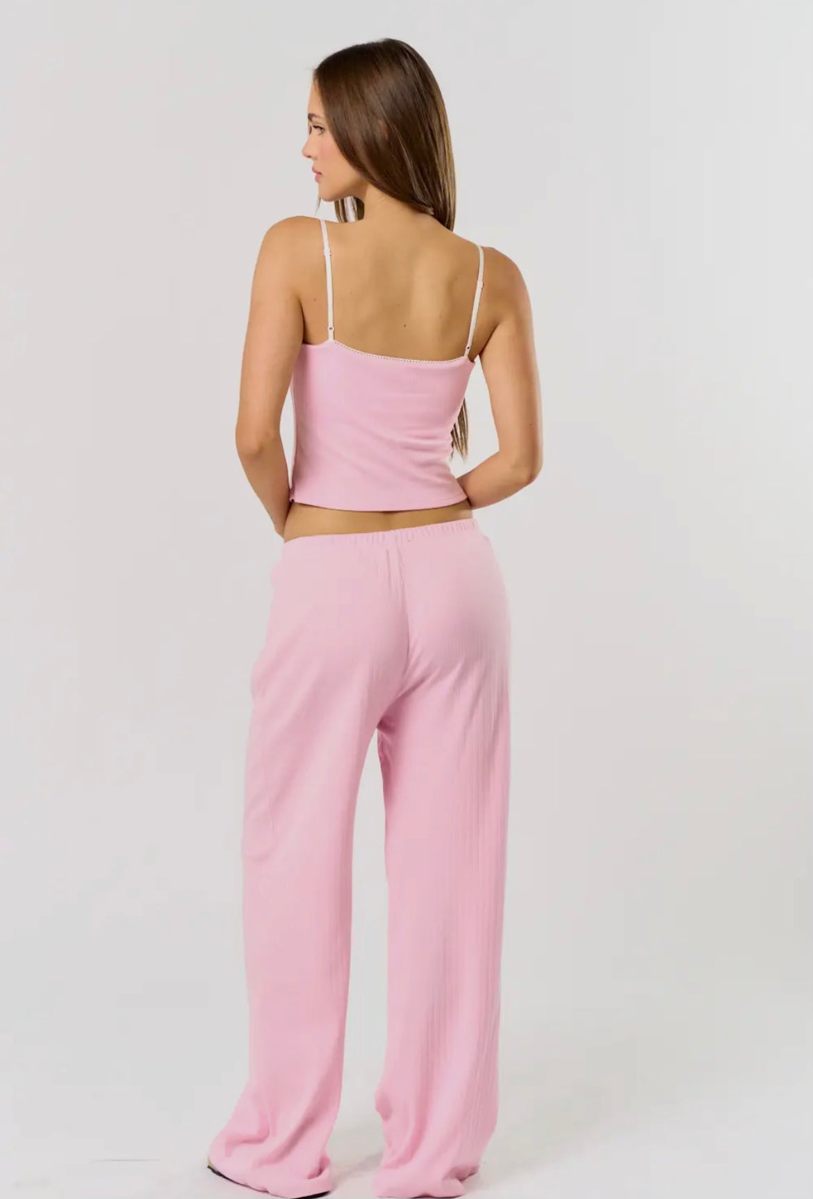 Cotton Candy Pink Pointelle Top & Pants Set