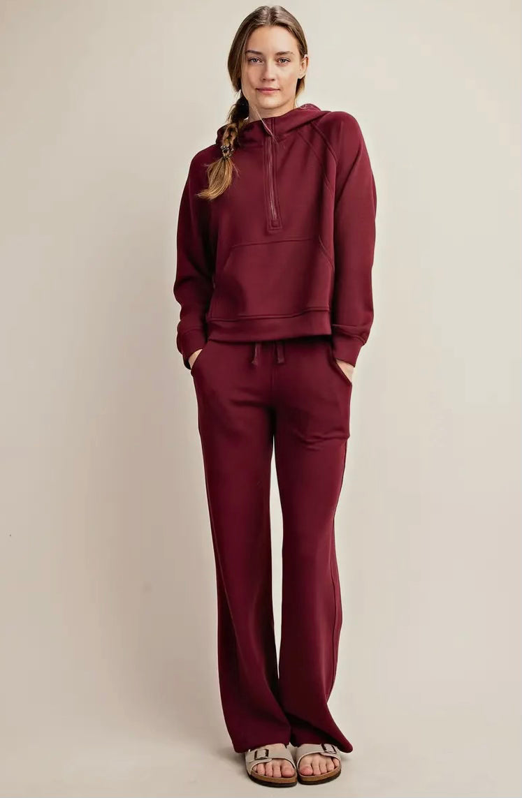 Wine Modal Quarter Zip Hoodie Jacket