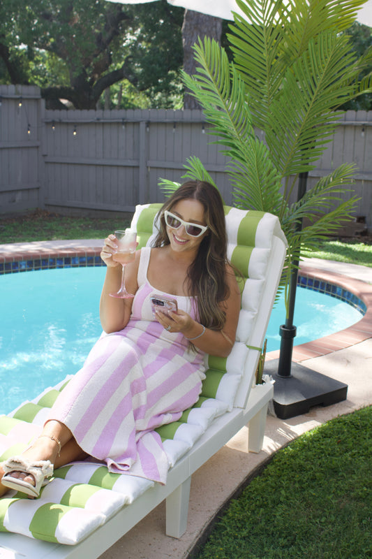 Pink & Sand Striped Summer Dress