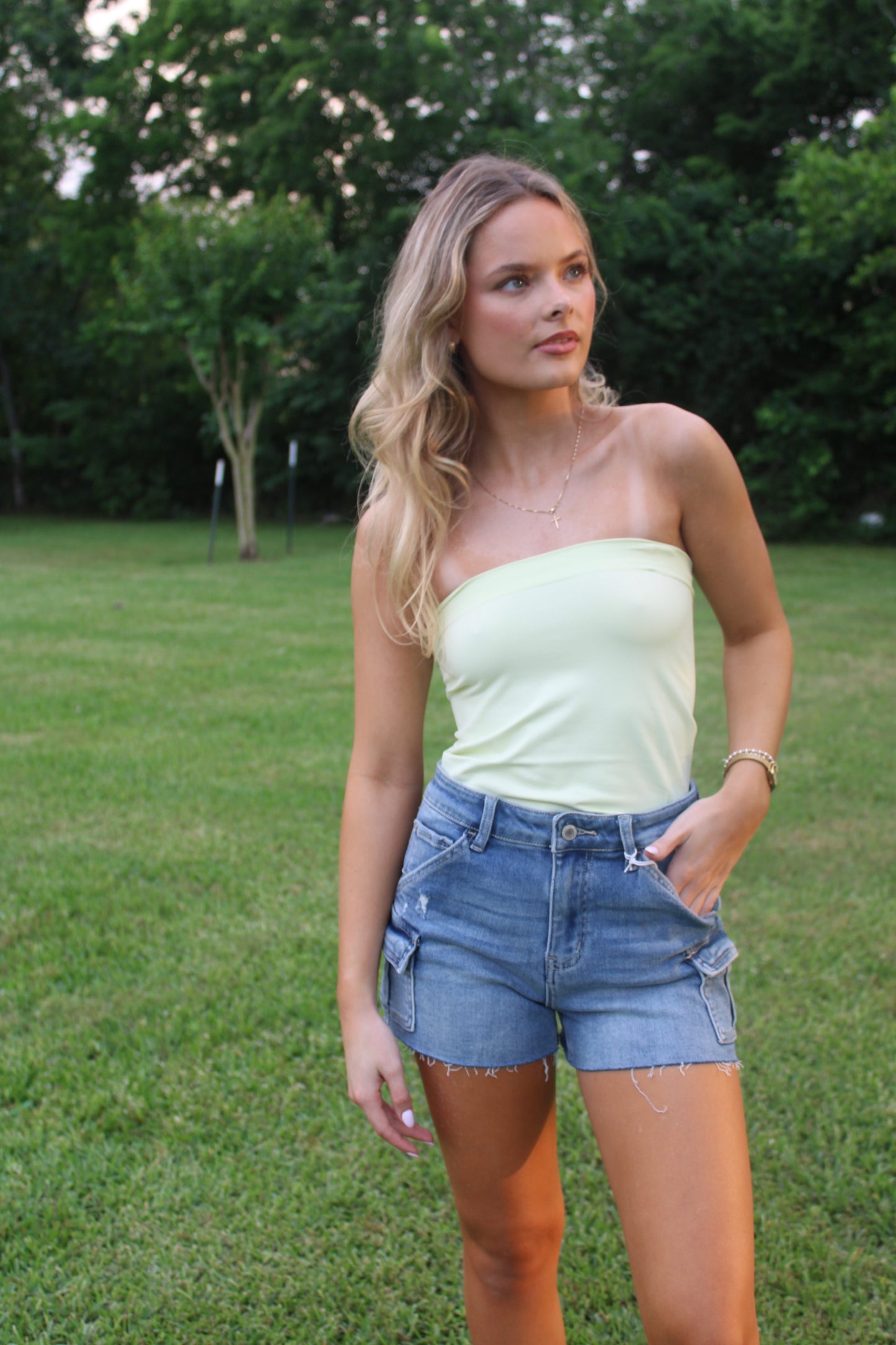 Light Lime Spandex Seamless Tube bodysuit