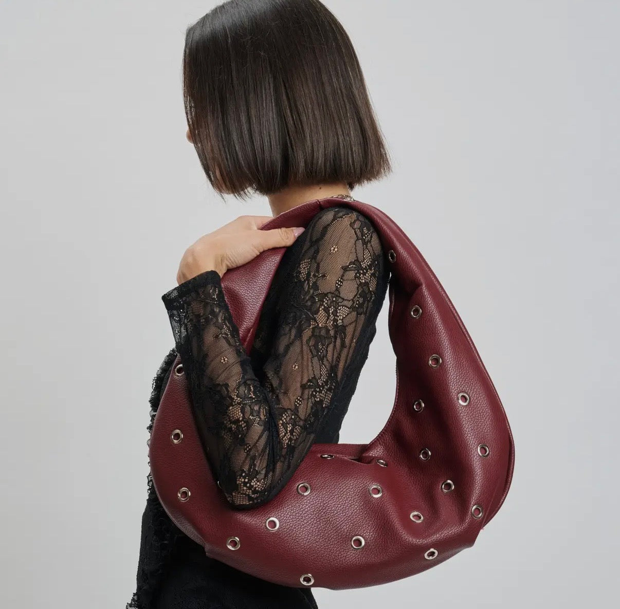 BURGUNDY RIOT HOBO BAG