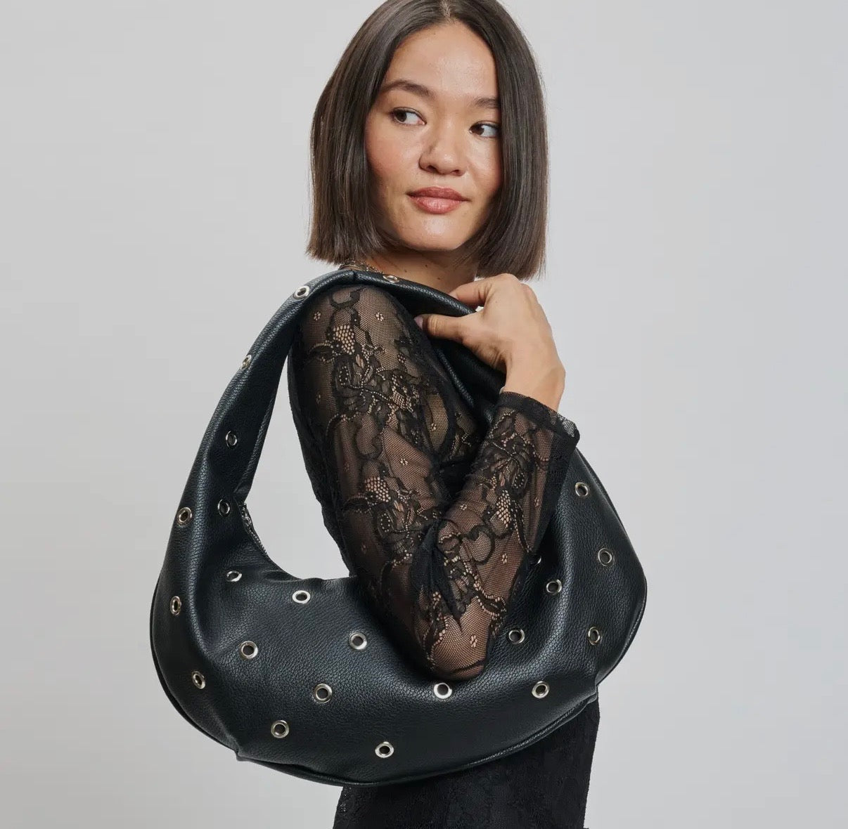 BLACK RIOT HOBO BAG