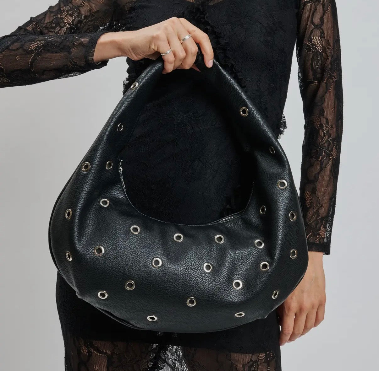 BLACK RIOT HOBO BAG
