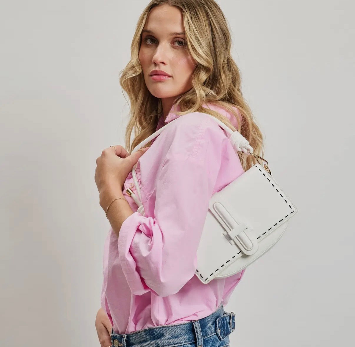 OFF WHITE STITCHED NORAH BAG