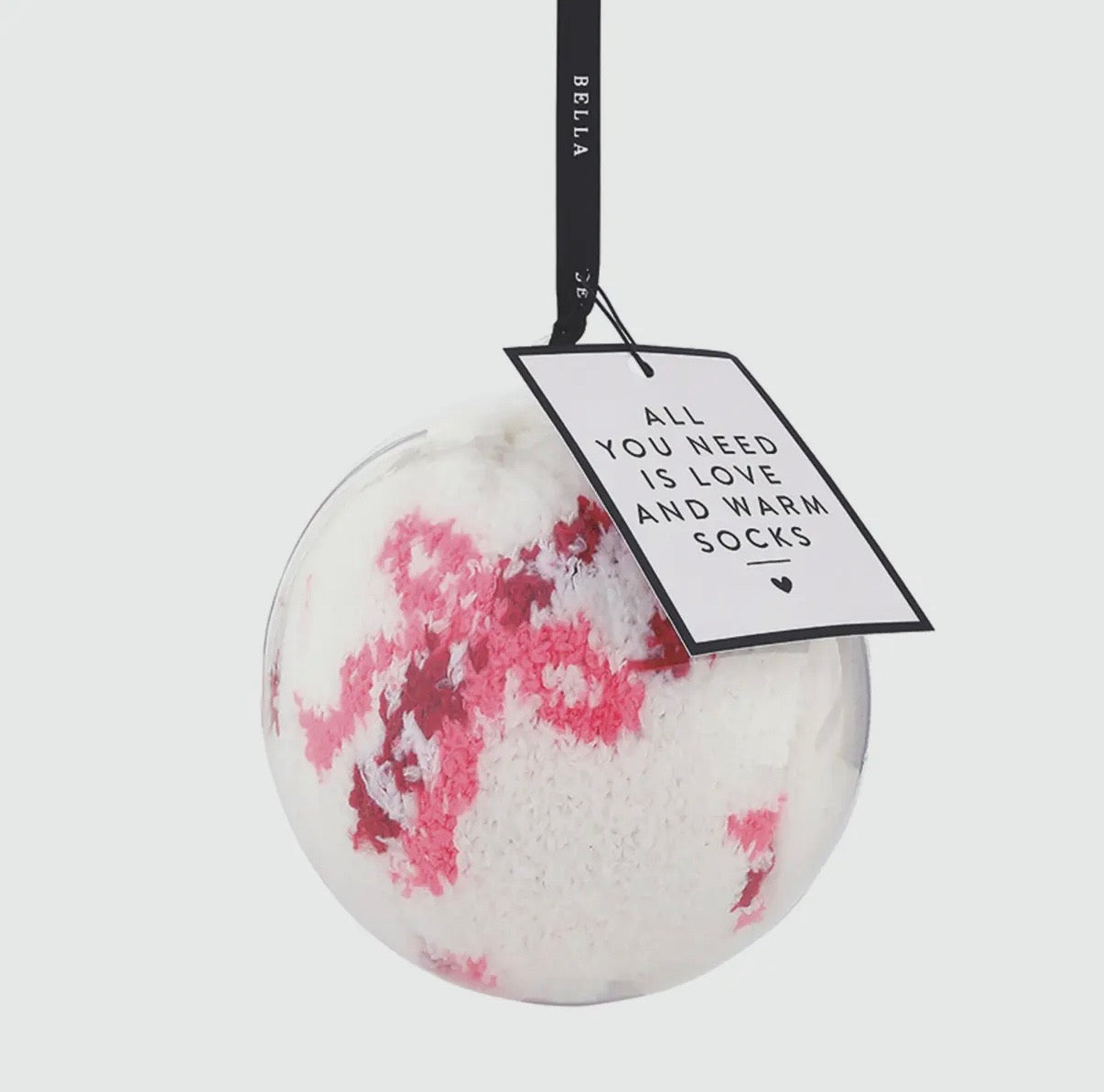 Candy Cane Fuzzy Socks in Ornament