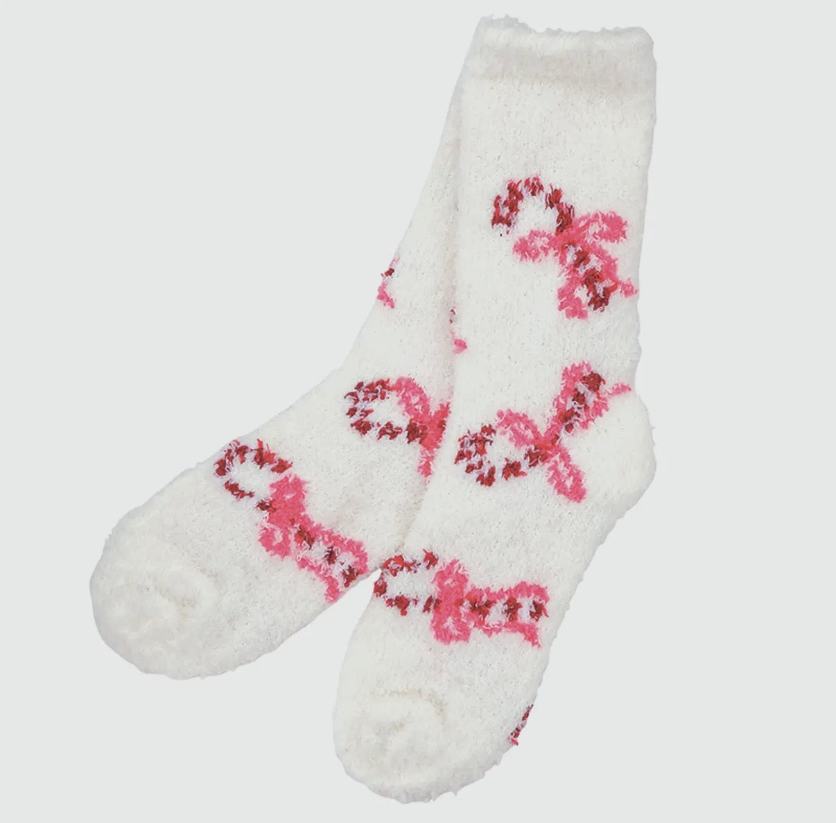 Candy Cane Fuzzy Socks in Ornament