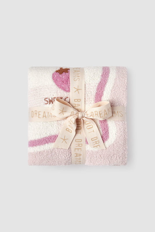 Barefoot Dreams CozyChic Strawberry Stroller Blanket