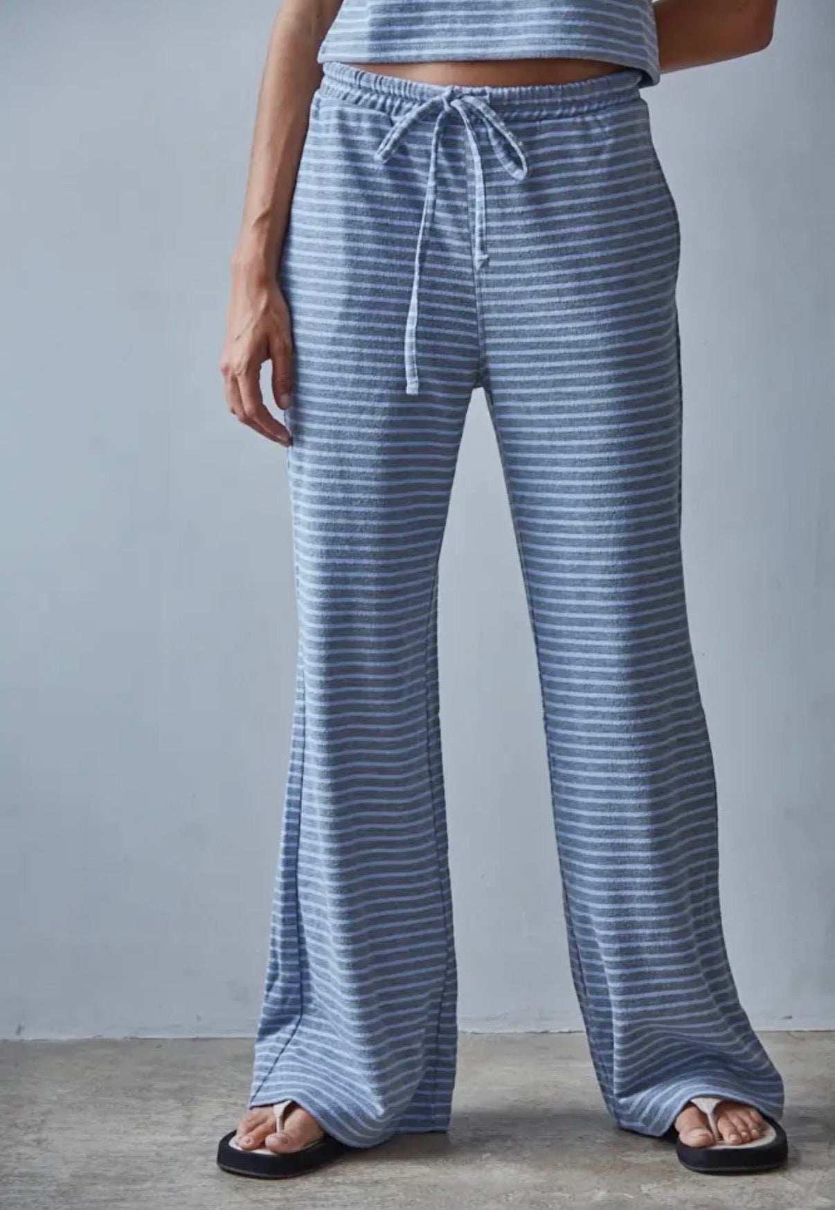 Blue/Gray Stripe Tee and Pants Set