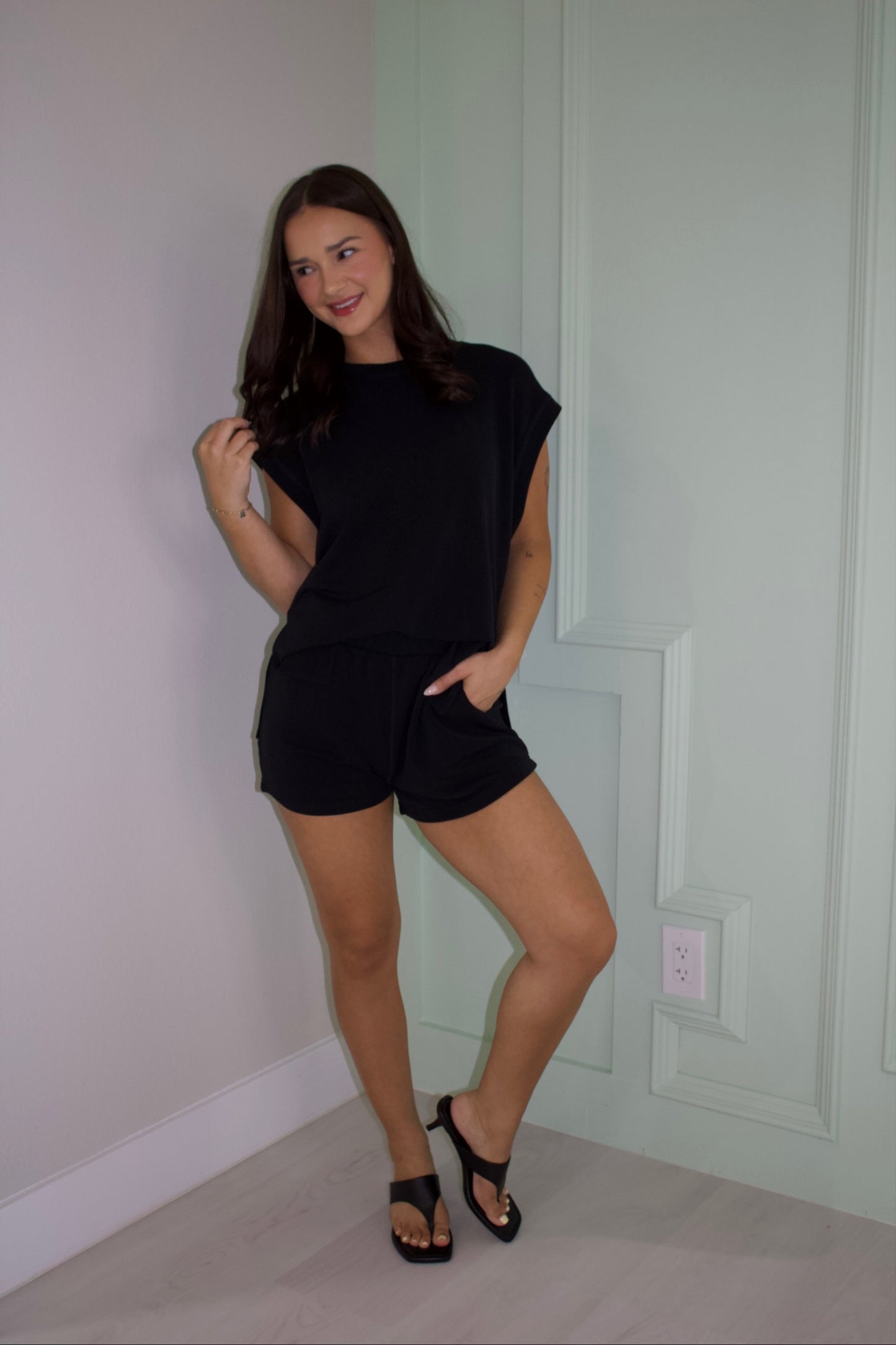 Black Scuba Tank & Shorts Set