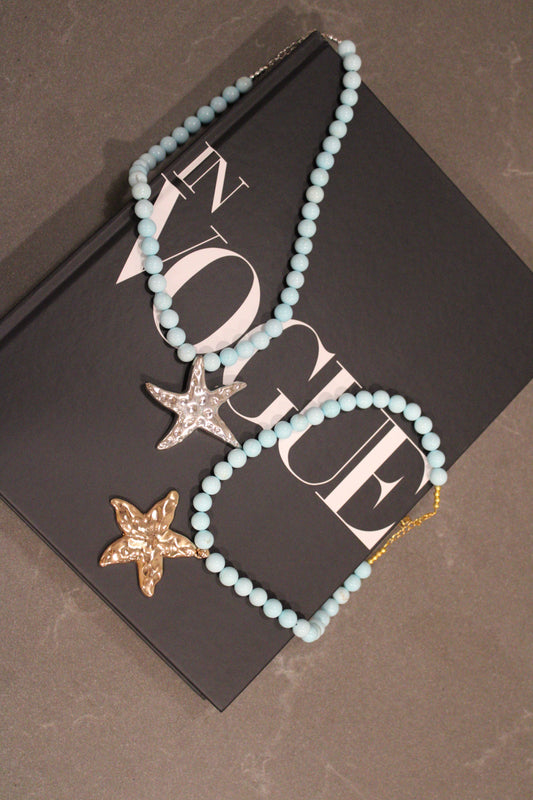 TUCK&CO By The Sea Turquoise Gold Starfish Necklace