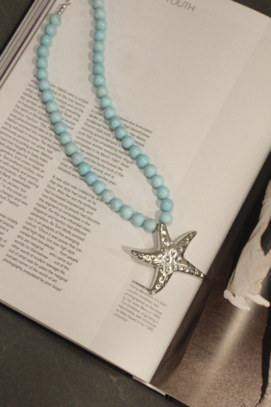 TUCK&CO By The Sea Turquoise Silver Starfish Necklace