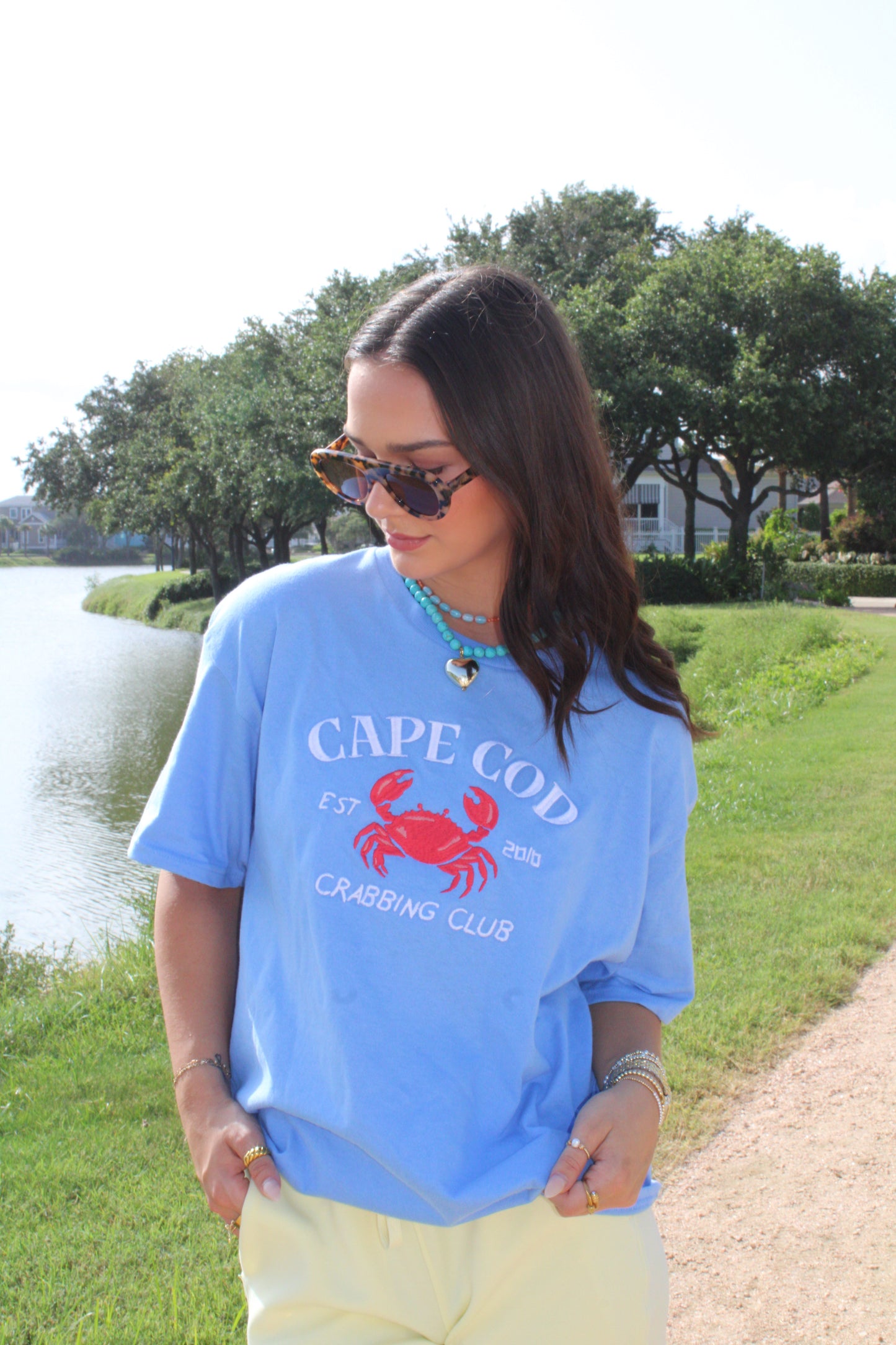 Cape Cod Crabbing Embroidered T-Shirt