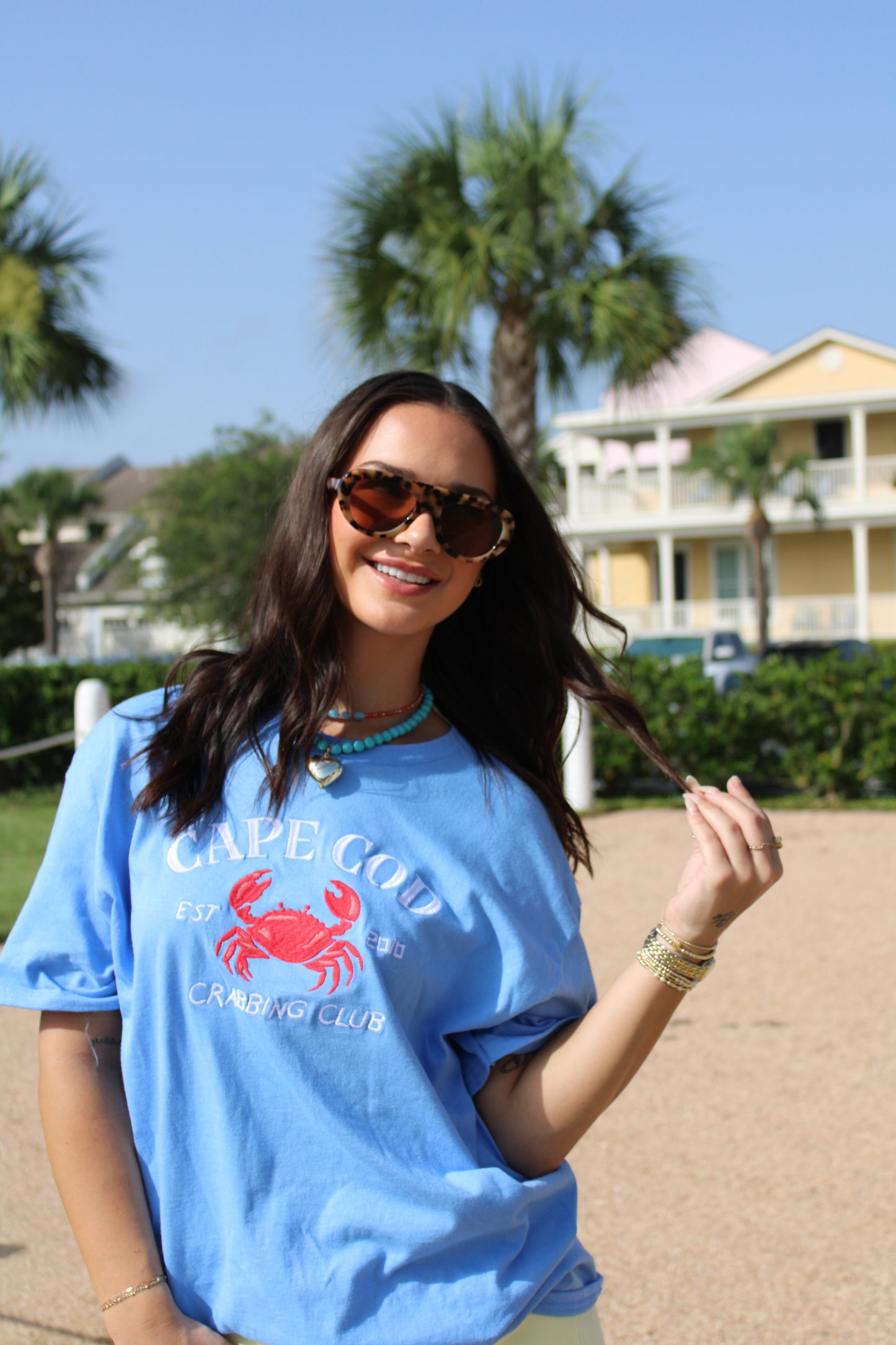 Cape Cod Crabbing Embroidered T-Shirt