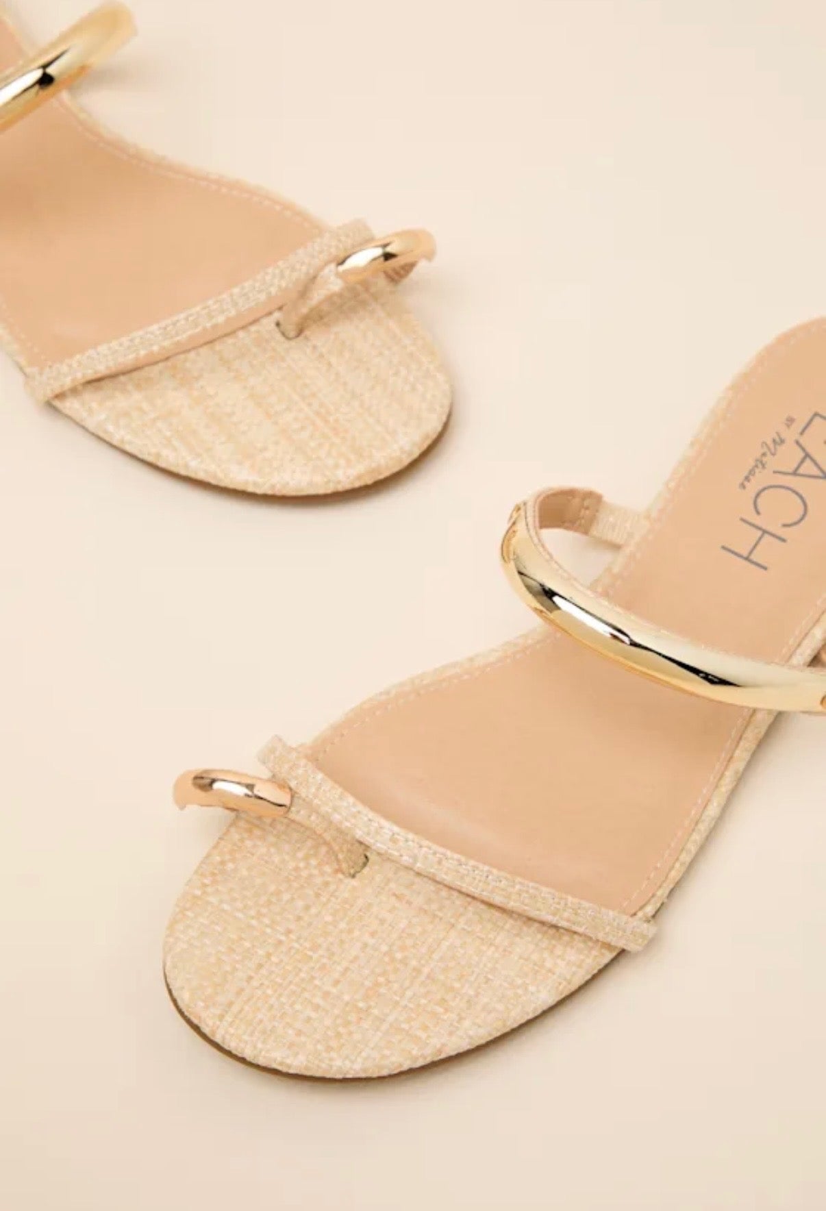 Vaca Natural Gold Slip On Sandals