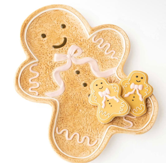 GINGERBREAD MAN CERAMIC PLATTER 13X10 INCH